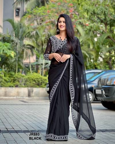 D.NO. JR593 COLOUR’S BY SAGAR IMPEX EMBROIDERY SAREE WHOLESALER IN INDIA